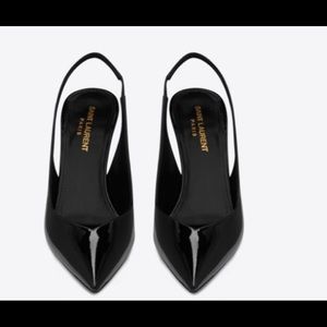 Saint Laurent Patent Leather Kiki Slingback Pump size 41